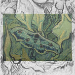 Green Peacock (Emperor) Moth by Vincent van Gogh Placemat<br><div class="desc">Great Peacock Moth or Emperor Moth by Vincent van Gogh is a vintage fine art post impressionism nature painting. A giant Emperor Moth is flying among the flowers and plants in a backyard garden. Van Gogh used butterflies in his works as a symbol of hope. The Death's Head Moth is...</div>