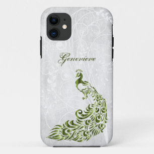 Green Peacock Personalized iPhone 11 Case