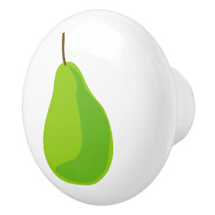 Green pear drawing custom ceramic pull knob