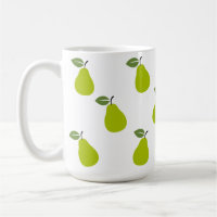 Green Pear Fruit Design Pattern Mug
