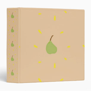 Green pear on brown 3 ring binder