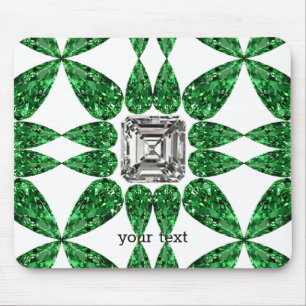 Green Pear shaped Diamond Pattern Mouse Pad
