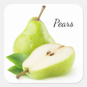 Green pears square sticker