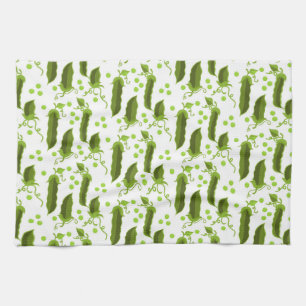 Green Peas Plants Leaves Round Vegetable Foods Kitchen Towel