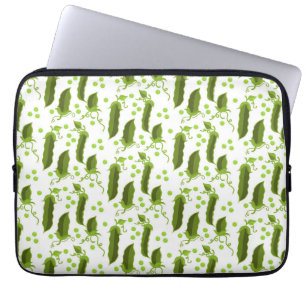 Green Peas Plants Leaves Round Vegetable Foods Laptop Sleeve
