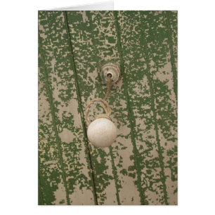 Green Peeling Paint and Old Light Bulb