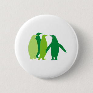 Green Penguins 2 Inch Round Button