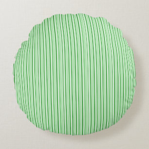 Green peppermint striped round pillow