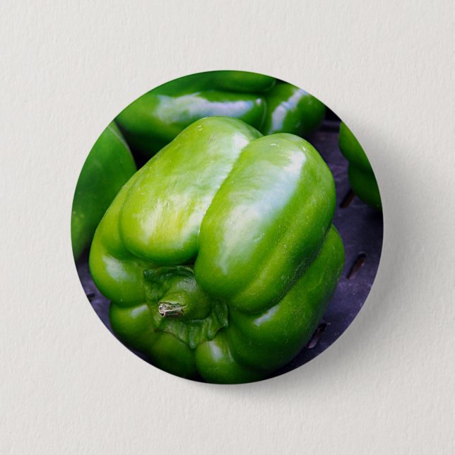 Green Peppers 2 Inch Round Button (Front)