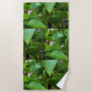 Green Peppers Beach Towel