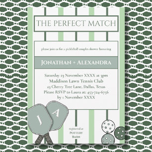 Green Perfect Match Couples Bridal Shower Invitation
