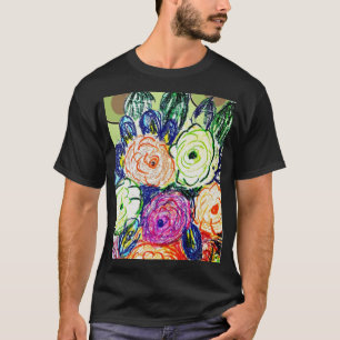 Green, Perpule and Orange Rosas T-Shirt