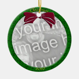Green Personalize Photo Ornament