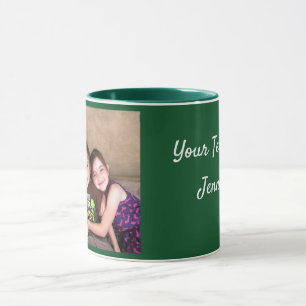 Green Personalize PHOTO TEMPLATE Gift Coffee Mug