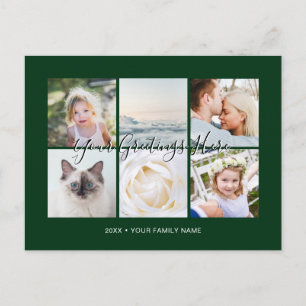 Green Personalized 6 photos Universal Greetings Postcard
