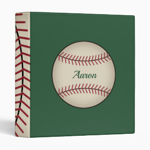 Green Personalized Baseball Binder Gift