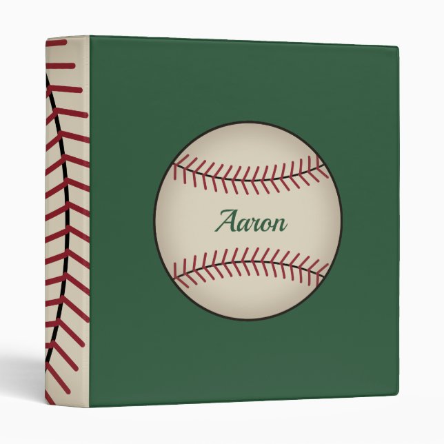 Green Personalized Baseball Binder Gift (Front/Spine)