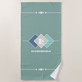 Green Personalized Beach Towel