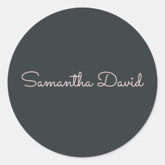 Green personalized classic round sticker
