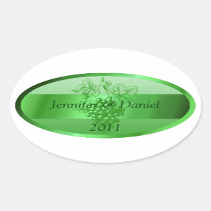 Green Personalized Custom Wine Labels