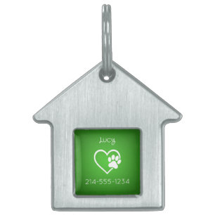 Green Personalized Dog ID Tag Name & Phone
