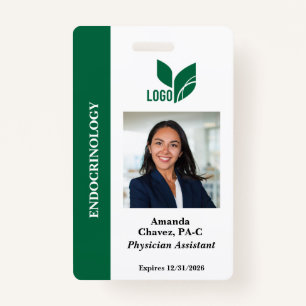 Green Personalized Employee ID Photo Name Badge