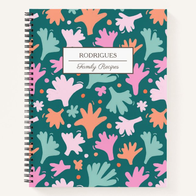 Green Personalized Family Recipe Notebook (Front)