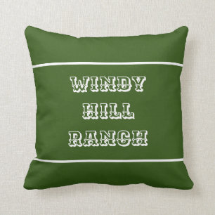 Green Personalized Farm or Ranch Throw Pillow