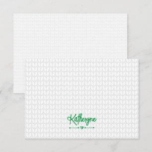 Green Personalized Knit Stitch Card