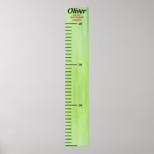 Green  Personalized  Nursery Wall Growth Chart