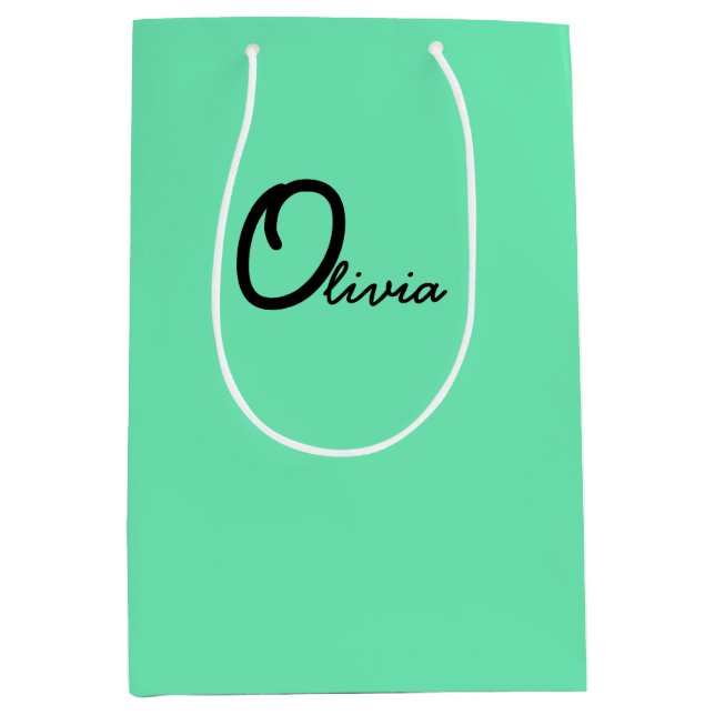 Green Personalized Party Favour Bags (Front)
