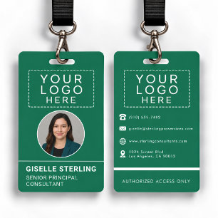 Green Personalized Staff Identification Badge