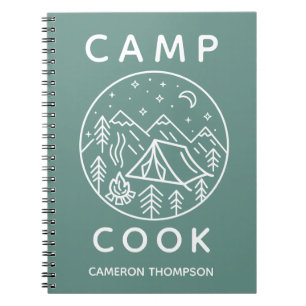 Green Personalized Summer Camp Cook Notebook