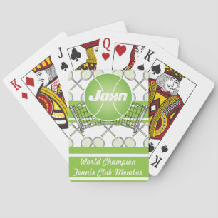 Green Personalized Tennis Playing Cards