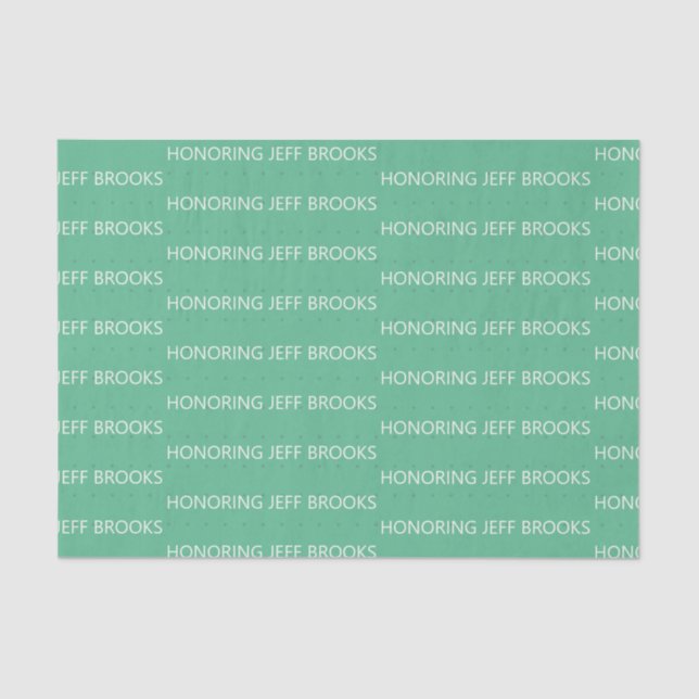 Green Personalized Tissue Paper (Front)