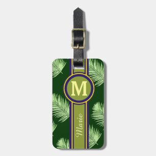 green personalized travel item luggage tag