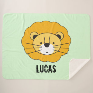 Green Personnalisé mignon lion couverture bébé