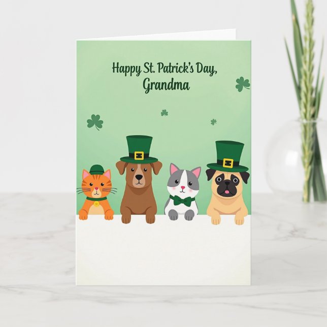 Green Pet Parade Grandma Card (Front)