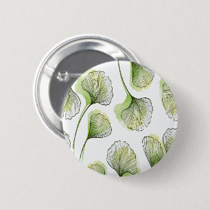 Green petals 2 inch round button