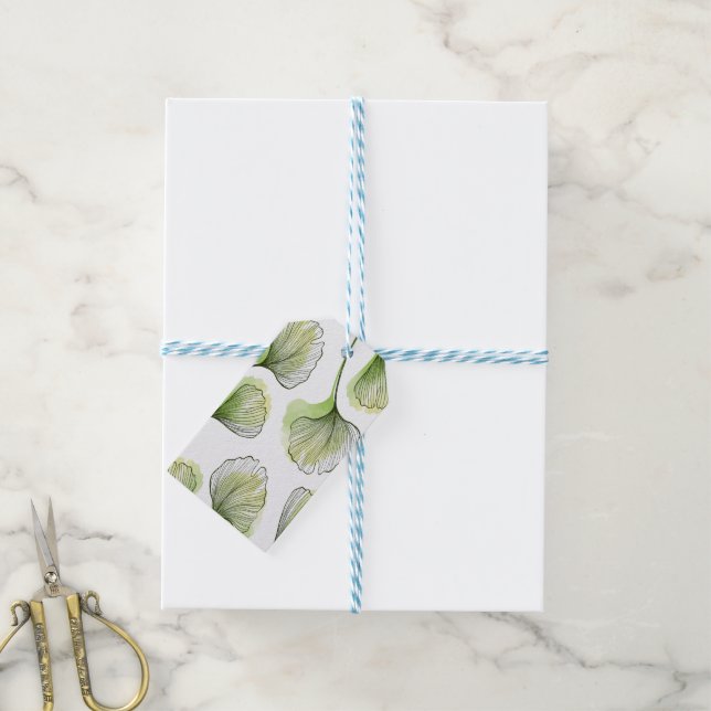 Green petals gift tags (With Twine)