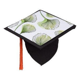 Green petals graduation cap topper