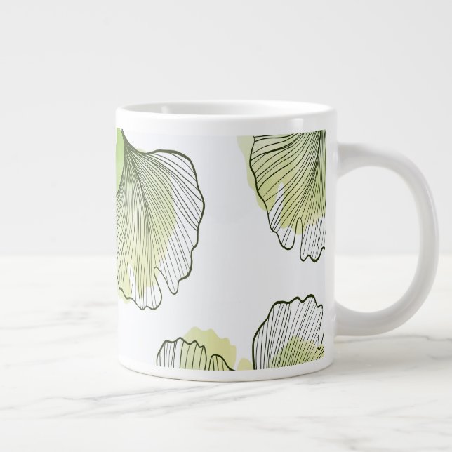 Green petals large coffee mug (Right)