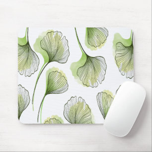 Green petals mouse pad