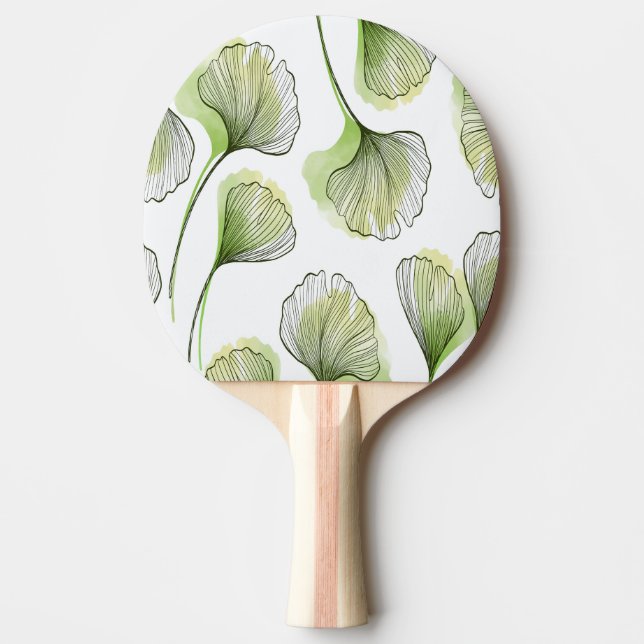 Green petals ping pong paddle (Front)