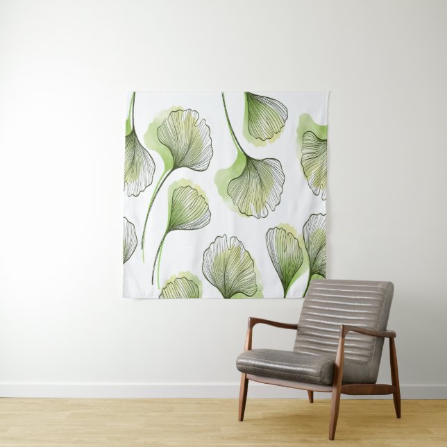 Green petals tapestry (In Situ)