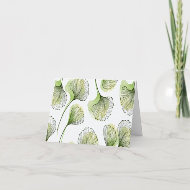 Green petals thank you card (Front)