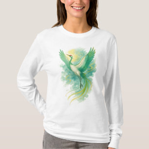 【Green Phoenix Bird Long Sleeve T-Shirt】 T-Shirt