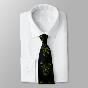 Green Phoenix Rises on Black Tie