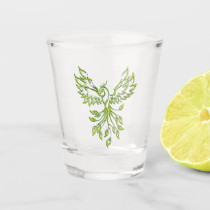 Green Phoenix Rises Shot Glass