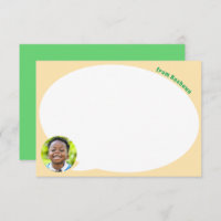 Green Photo and Speech Bubble Thank You Card